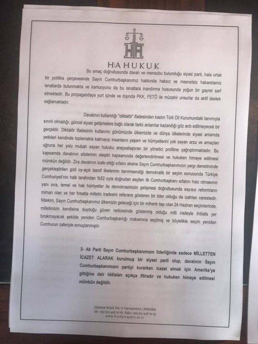 Cumhurbaşkanı Erdoğan, Özgür Özel'e dava açtı