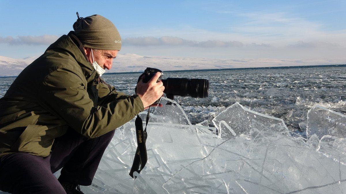 Çıldır Gölü'nde kutupları aratmayan görüntüler