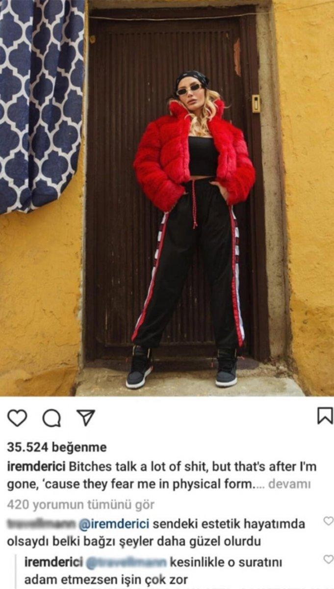 İrem Derici takipçisinin yaptığı yorumla çılgına döndü