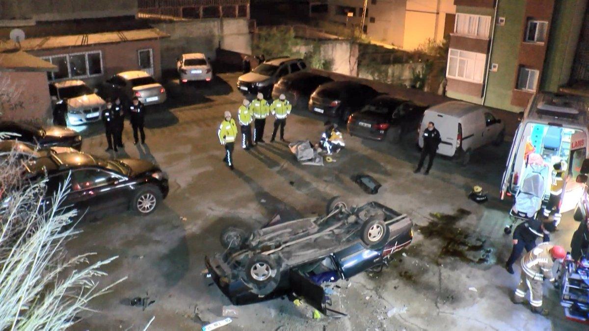 Kartal'da otomobil bahçeye uçtu: 1 ölü, 2 yaralı