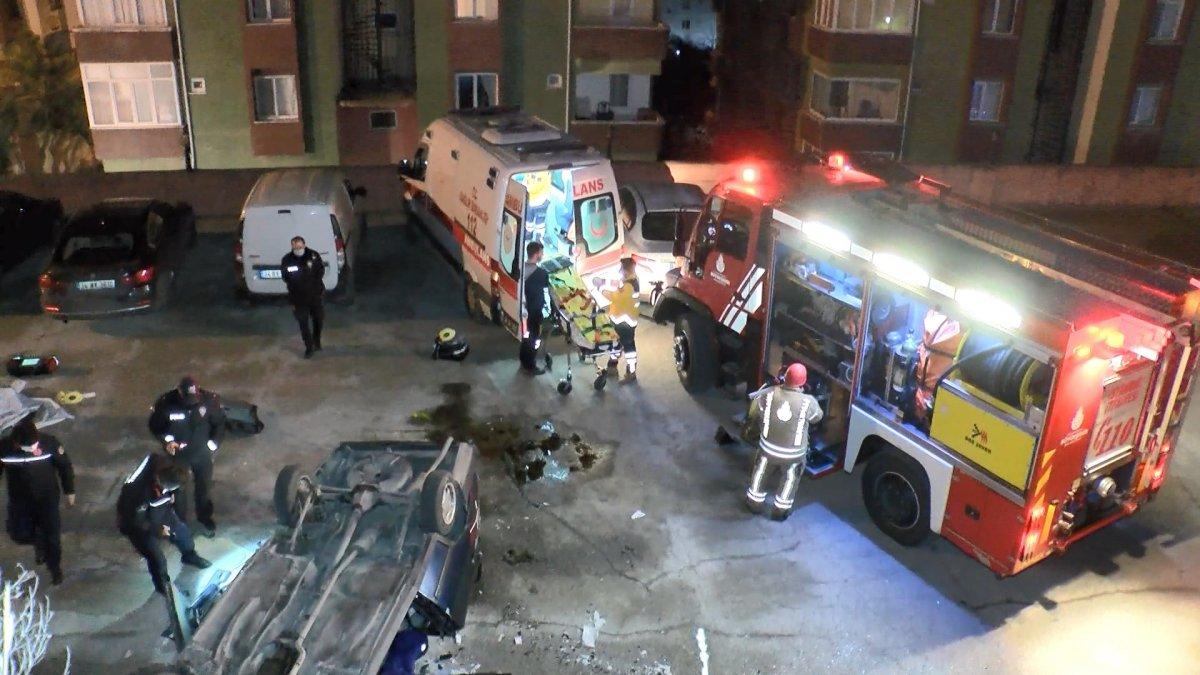 Kartal'da otomobil bahçeye uçtu: 1 ölü, 2 yaralı