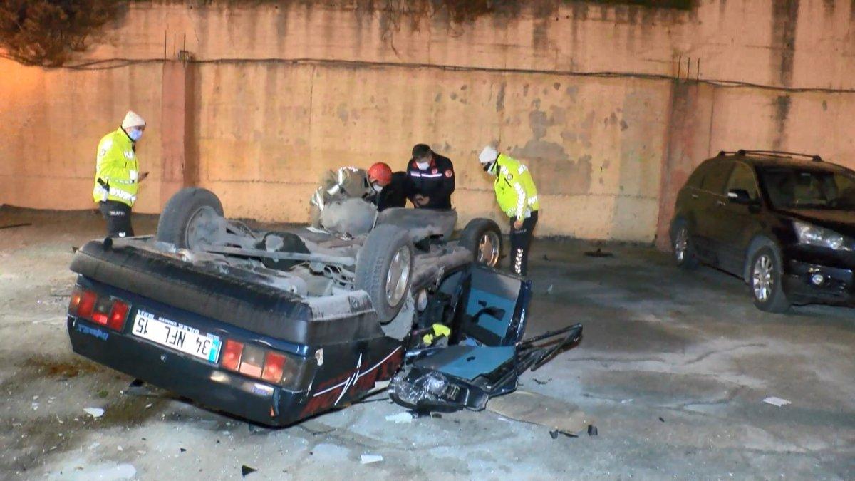 Kartal'da otomobil bahçeye uçtu: 1 ölü, 2 yaralı