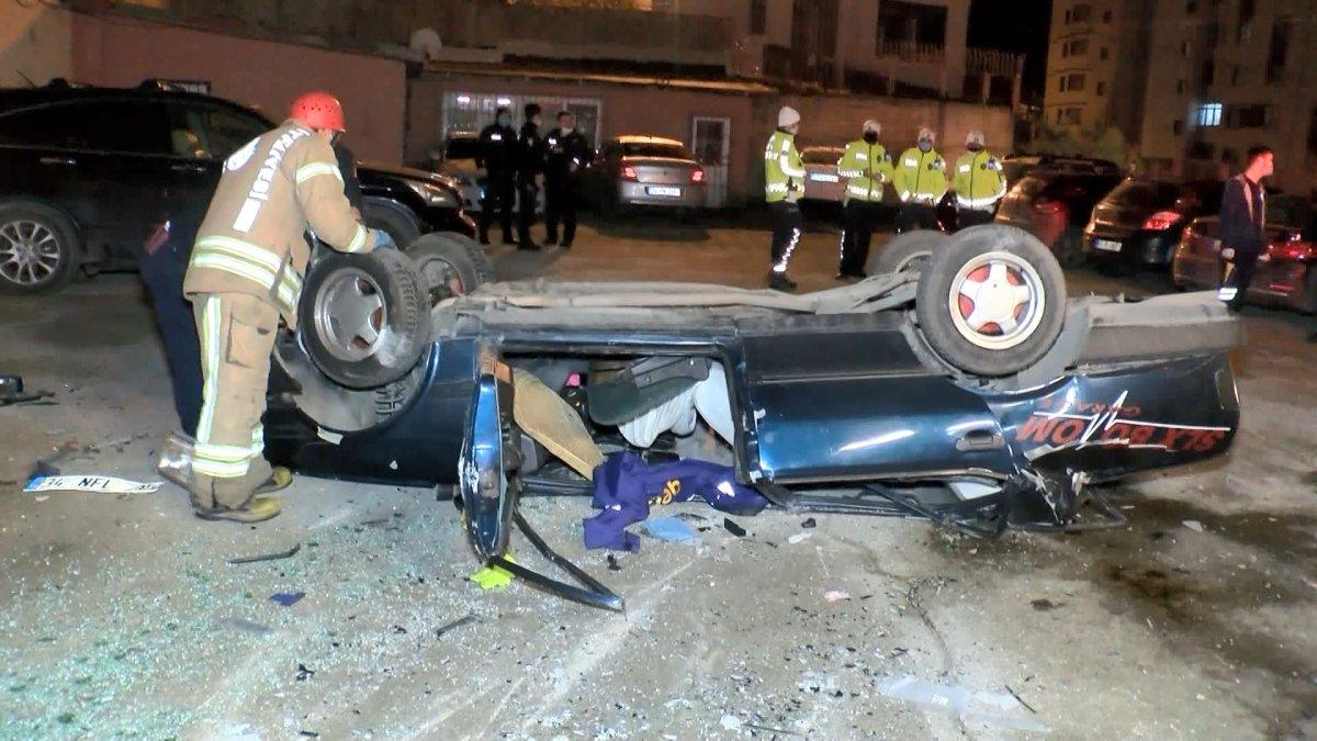 Kartal'da otomobil bahçeye uçtu: 1 ölü, 2 yaralı