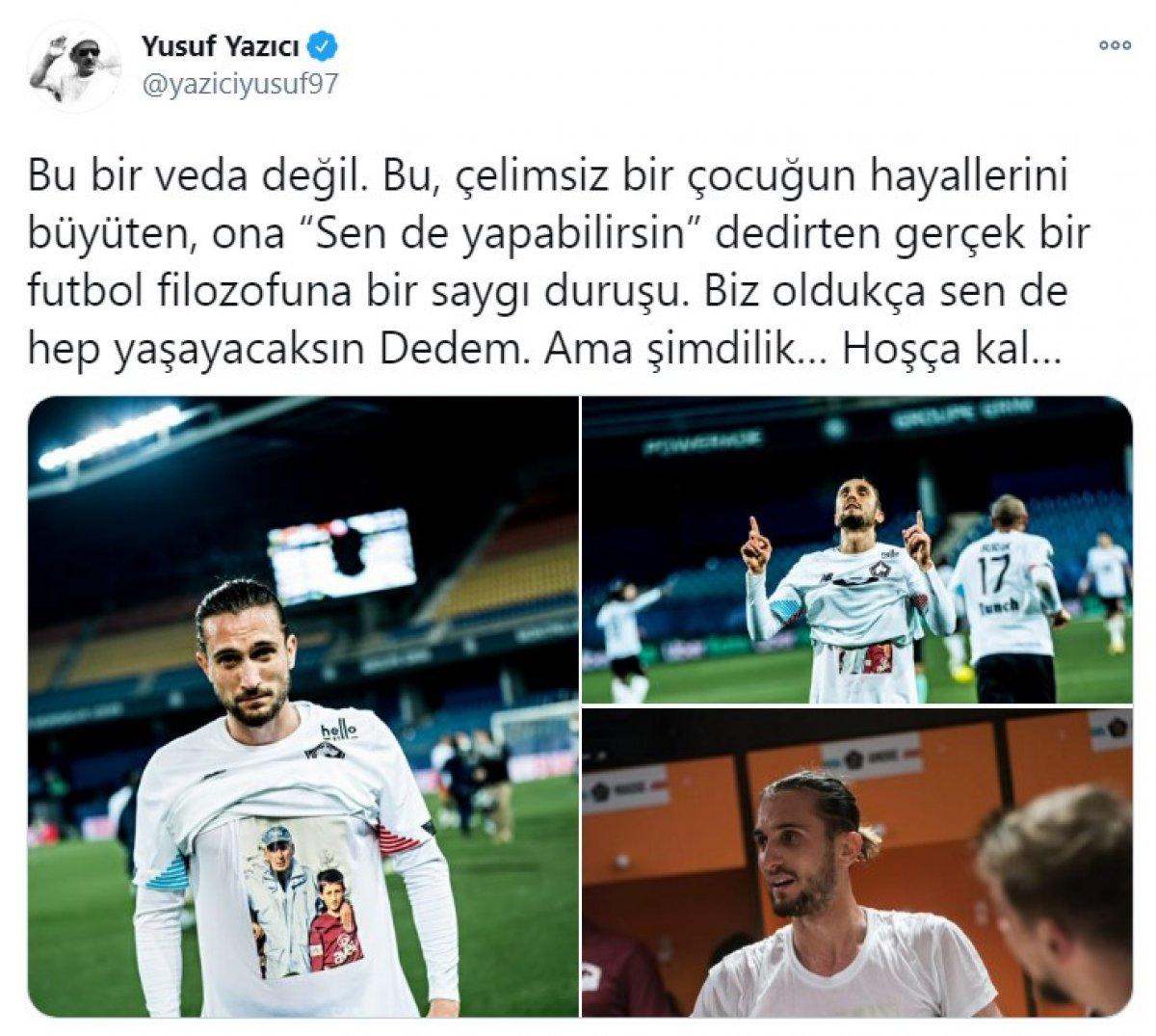 Yusuf Yazıcı maçta Özkan Sümer'i unutmadı