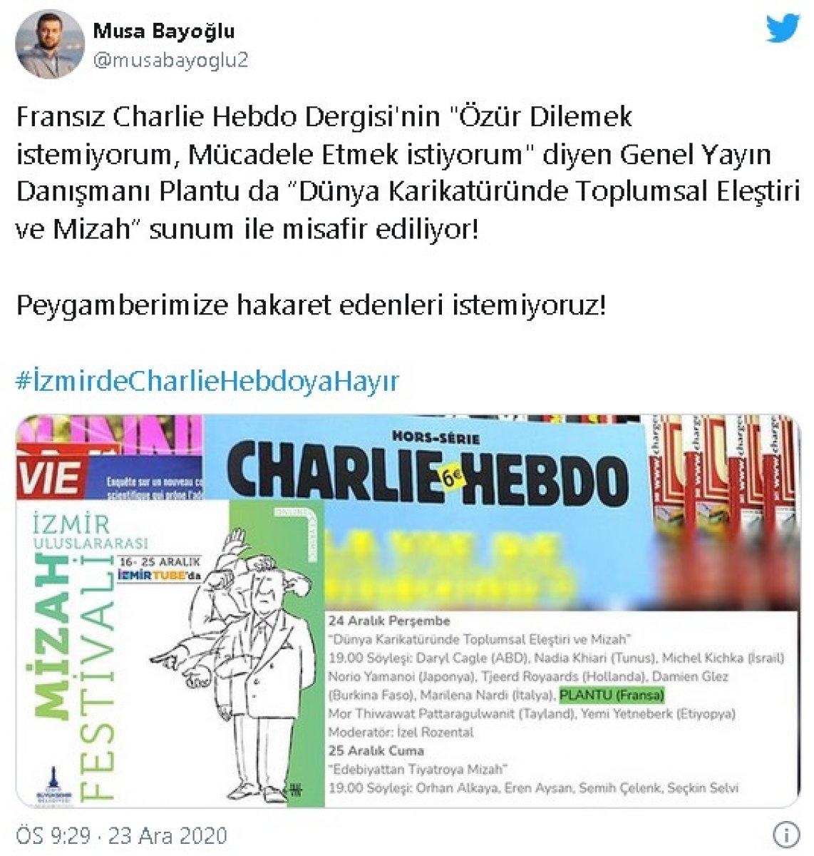 İzmir'deki festivale Charlie Hebdo'nun daveti iptal edildi