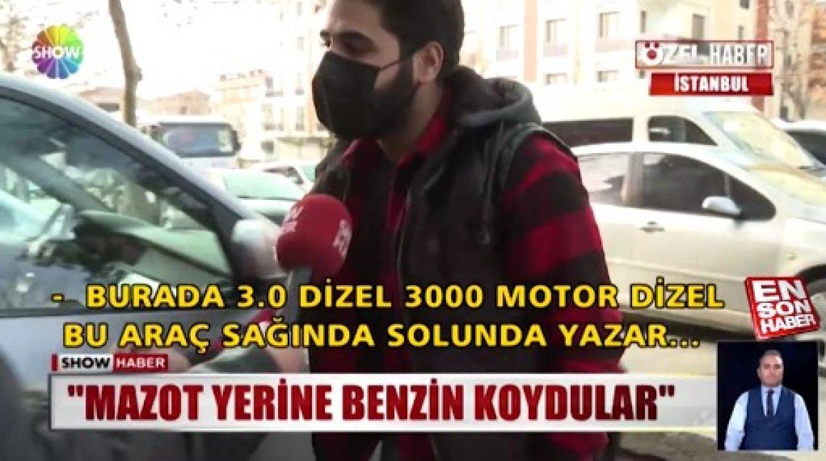 Mazotla çalışan araca benzin koydular