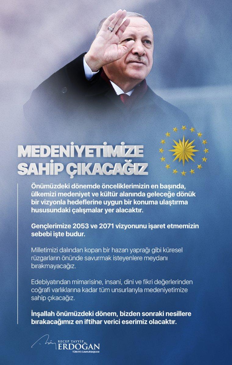Cumhurbaşkanı Erdoğan: Medeniyetimize sahip çıkacağız