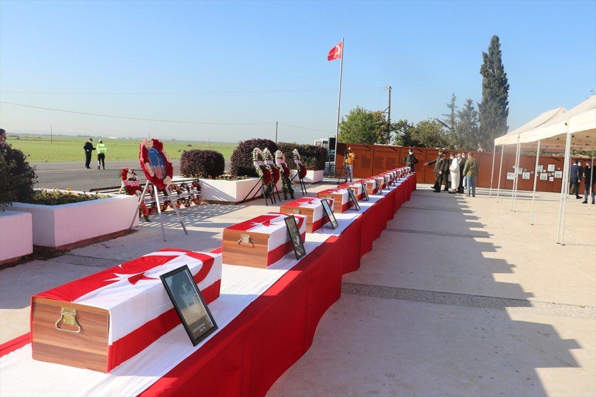 KKTC'de katledilen 14 şehit, 46 yıl sonra toprağa verildi