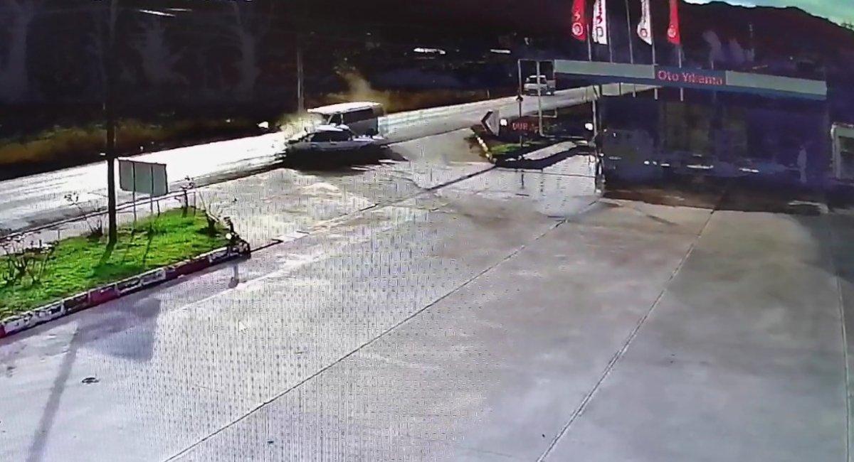 Samsun'da 1 kişinin yaralandığı kaza anı