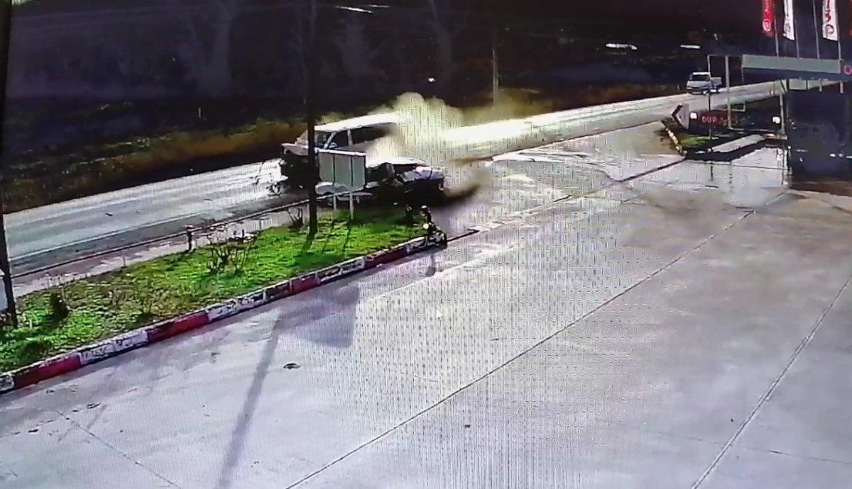 Samsun'da 1 kişinin yaralandığı kaza anı