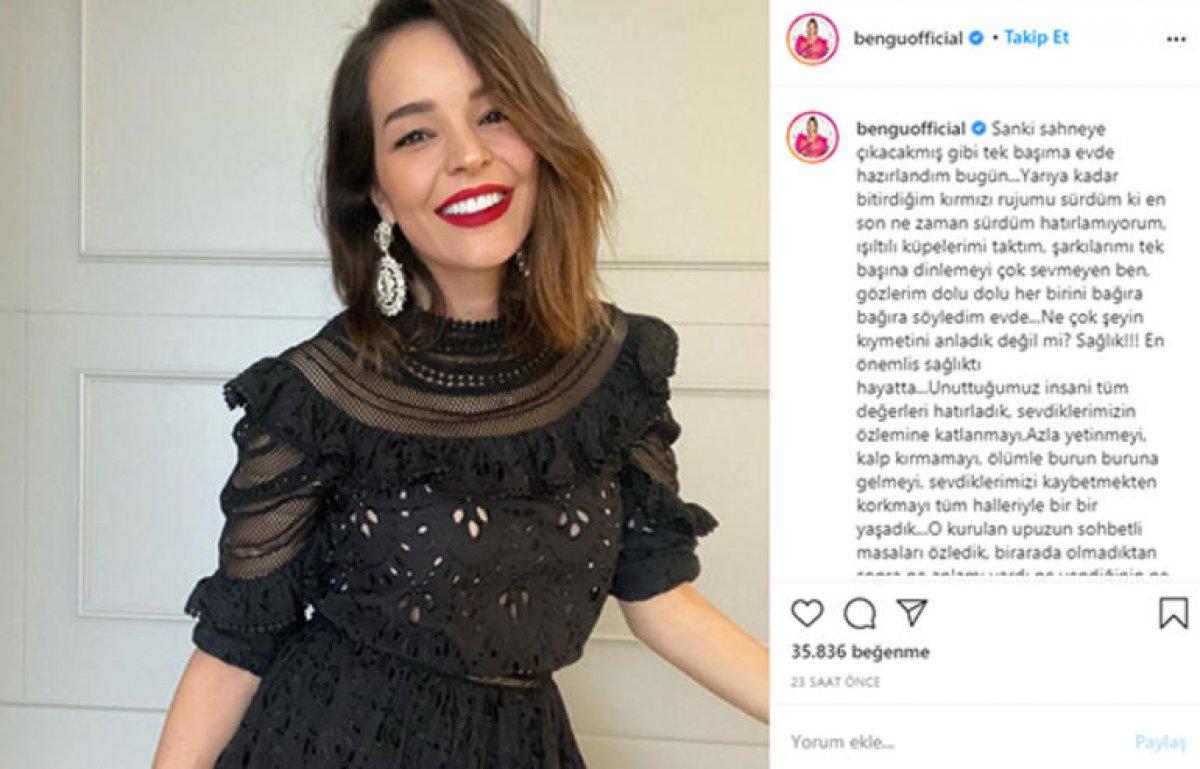 Bengü, evde kendine konser verdi