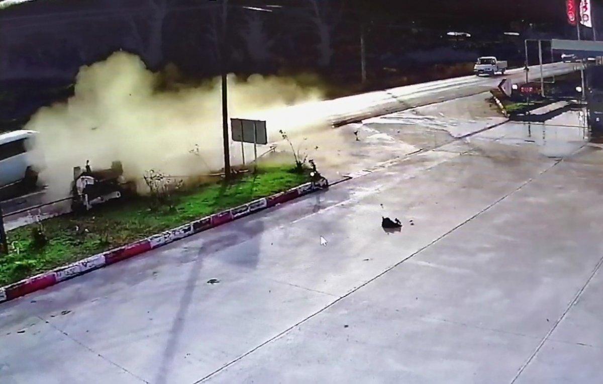 Samsun'da 1 kişinin yaralandığı kaza anı