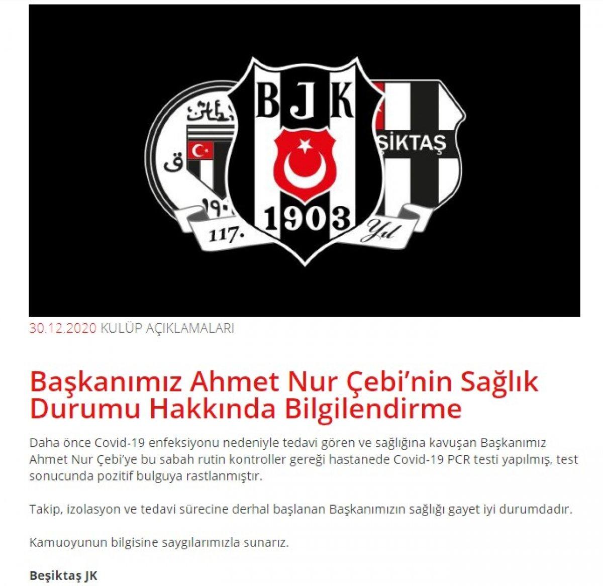 Ahmet Nur Çebi ikinci kez koronavirüse yakalandı