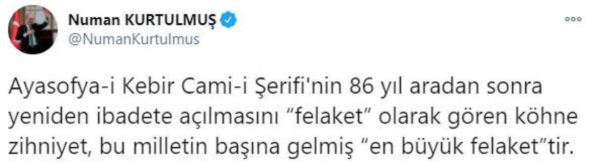 Numan Kurtulmuş'tan Sözcü'ye Ayasofya tepkisi