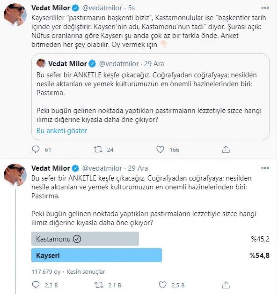 Kastamonu ile Kayseri arasında sosyal medyada pastırma kapışması