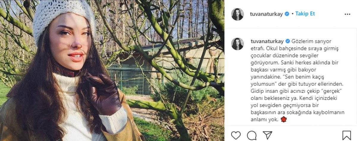 Tuvana Türkay'dan aşk mesajı