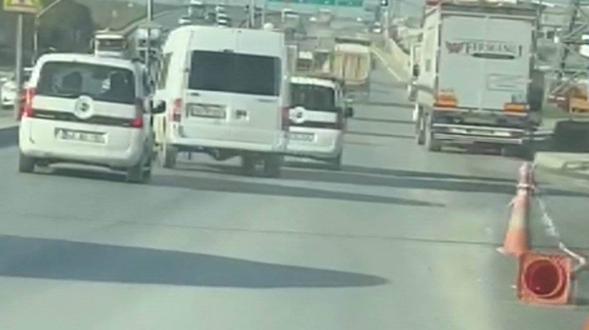 Arnavutköy'de minibüsle makas atan trafik magandası