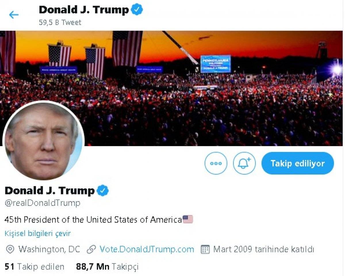 Trump'ın Twitter hesabı 12 saatliğine askıya alındı