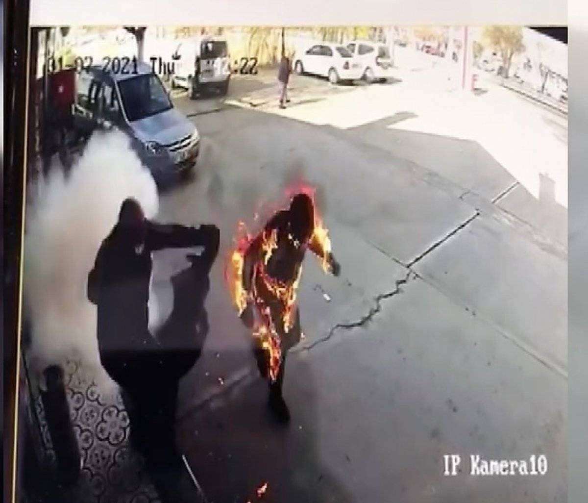 Kahramanmataş'ta alevler içinde kalan pompacı son anda kurtuldu