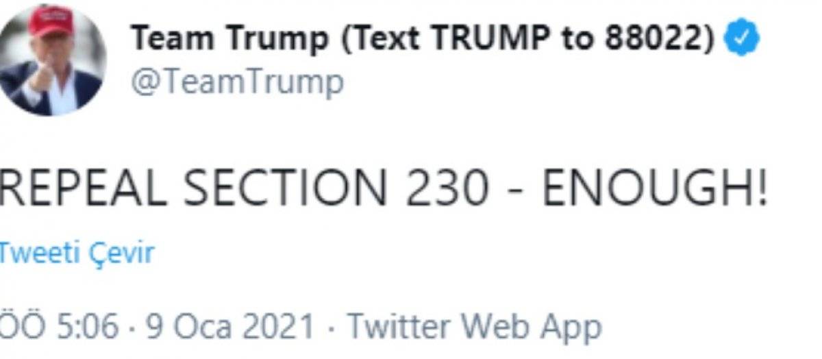 Trump'tan Twitter'a: Bizi susturamayacaksınız