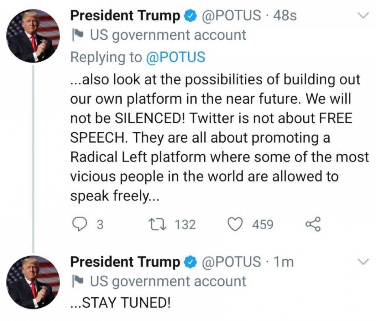 Trump'tan Twitter'a: Bizi susturamayacaksınız