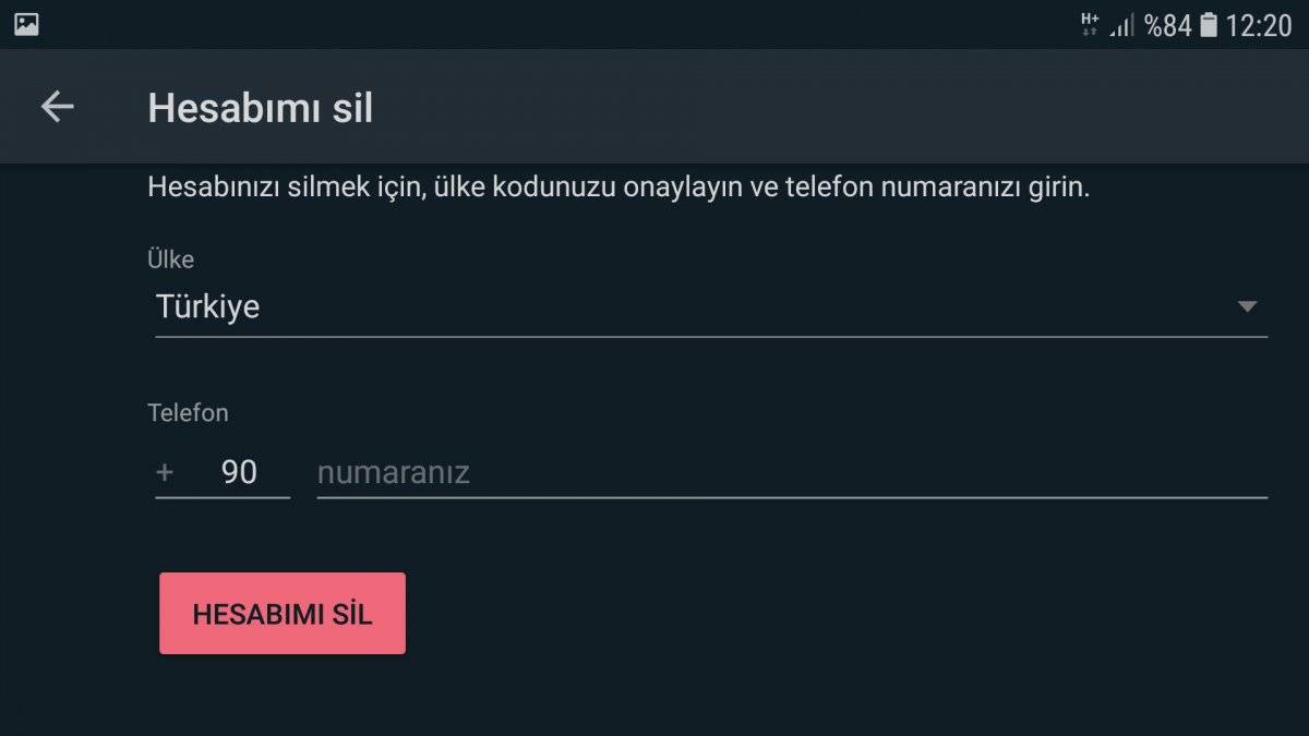 whatsapp hesap silme - son adım