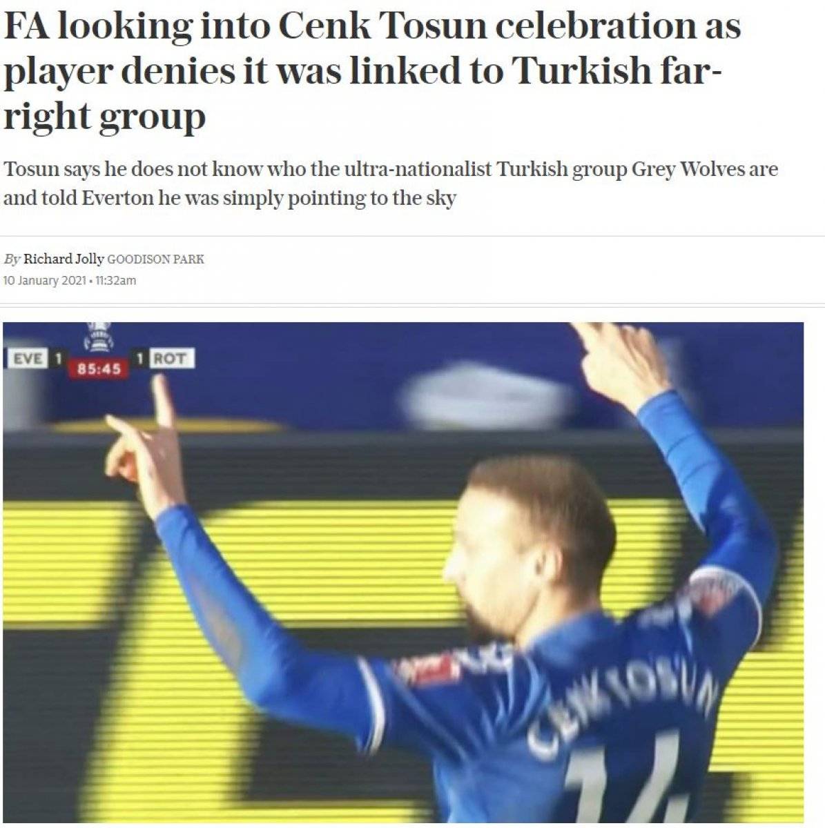 Cenk Tosun'un gol sevinci tartışma konusu oldu