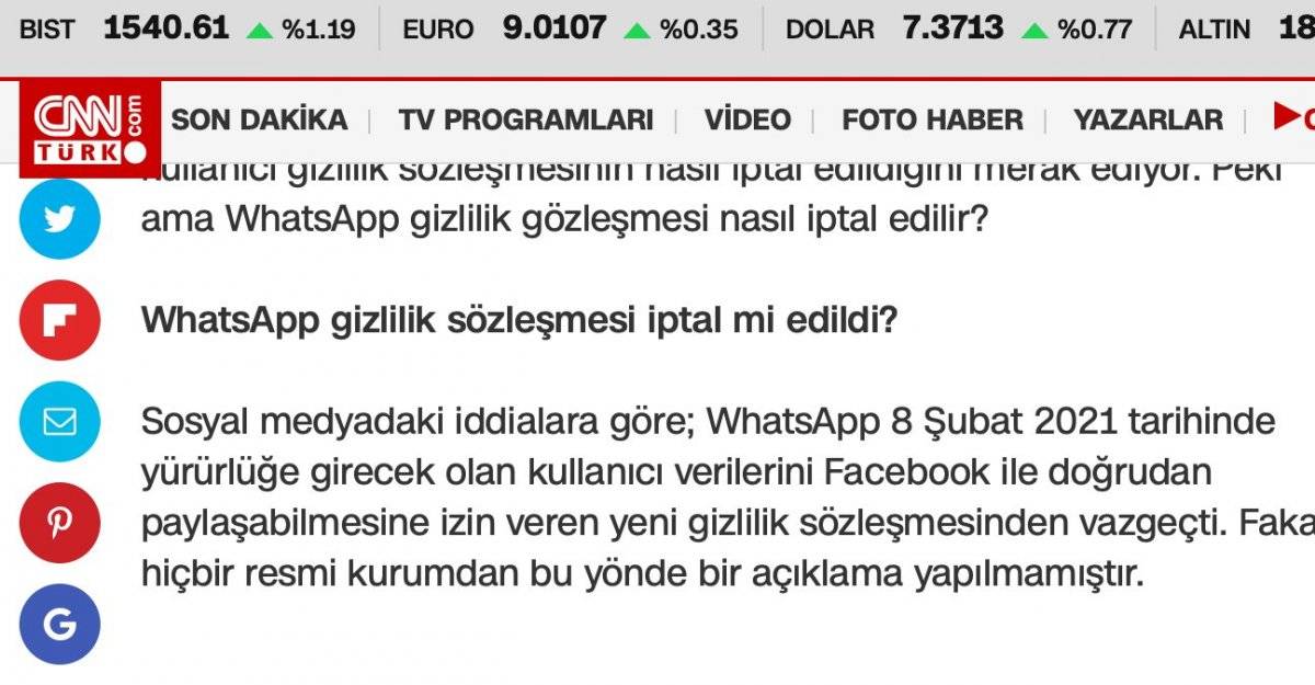 CNN Türk, kendi yaptığı Whatsapp haberini yalanladı
