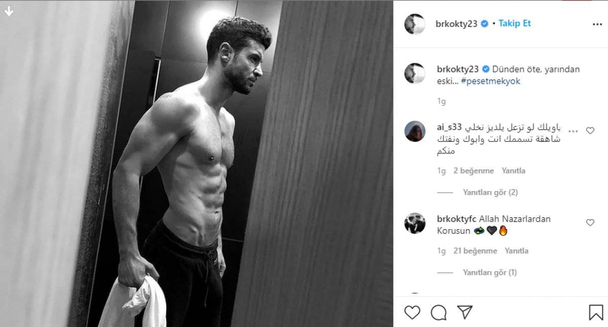 Berk Oktay kaslarını gösterdi