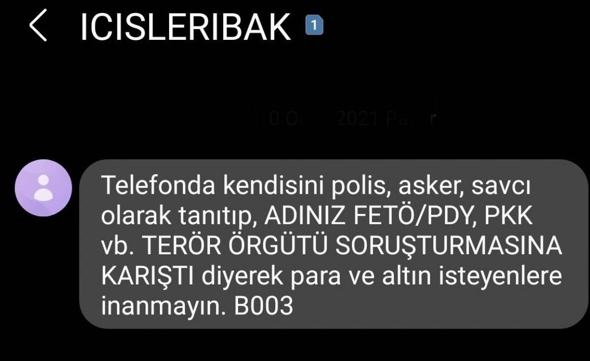 İçişleri Bakanlığı dolandırıcılara karşı uyarmaya devam ediyor