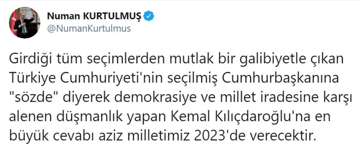 Kılıçdaroğlu'nun, 'sözde cumhurbaşkanı' sözü, büyük tepki topladı