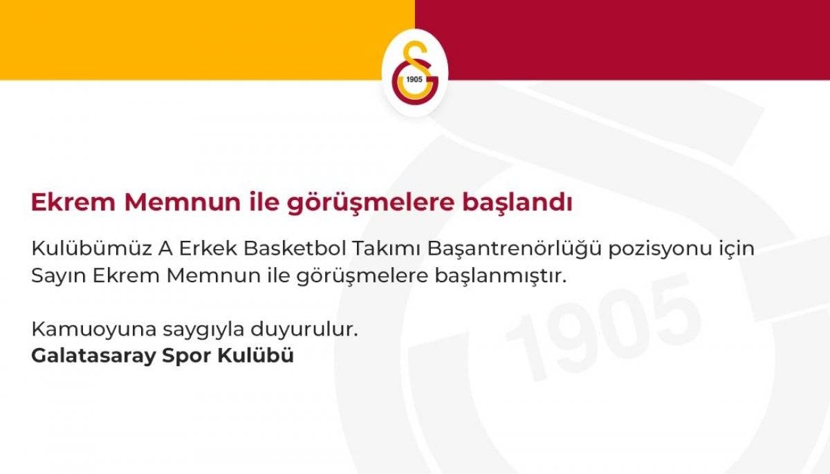 Galatasaray: Ekrem Memnun ile görüşmelere başlandı