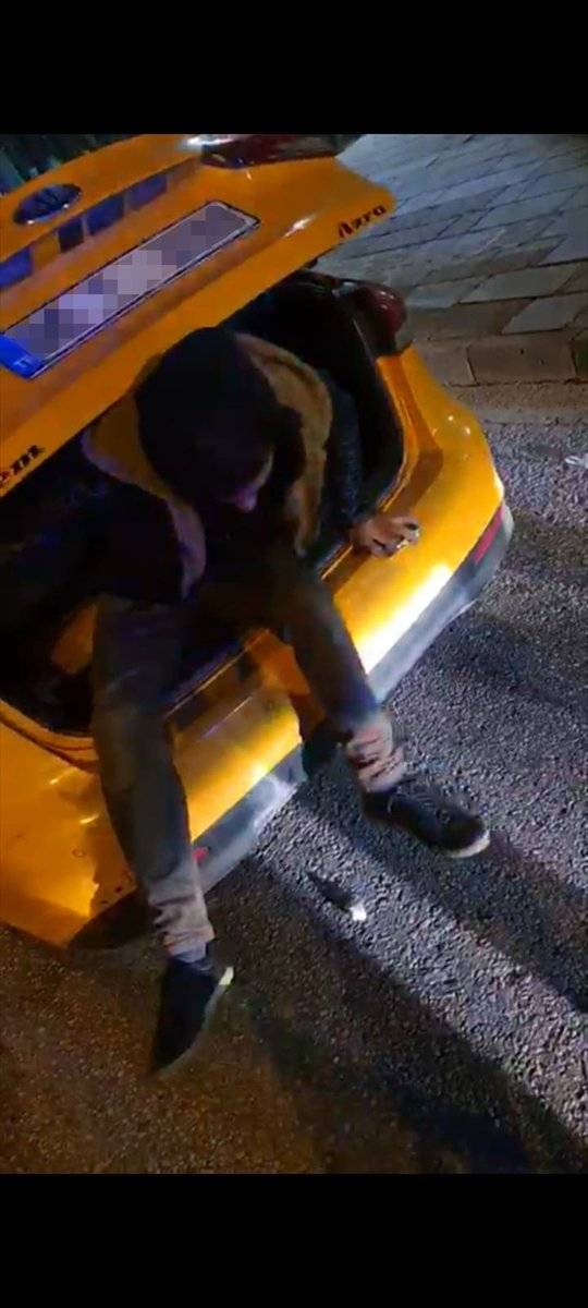 Ankara'da ceza yememek için taksinin bagajına saklandı