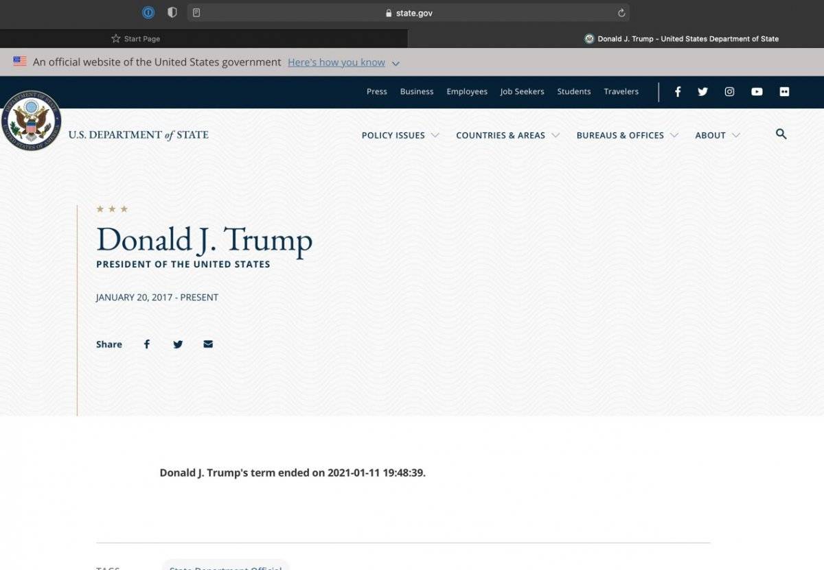 Trump'la ilgili paylaşımın, bakanlık çalışanı tarafından yapıldığı ortaya çıktı