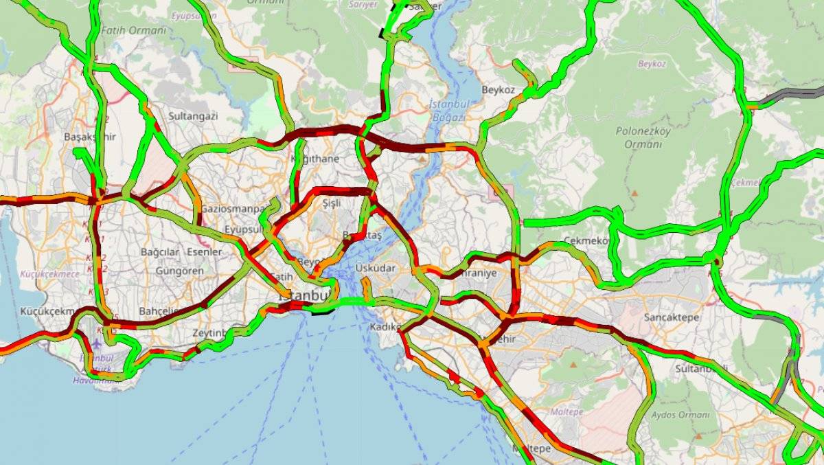 İstanbul'da trafik yoğunluğu yüzde 75'e ulaştı