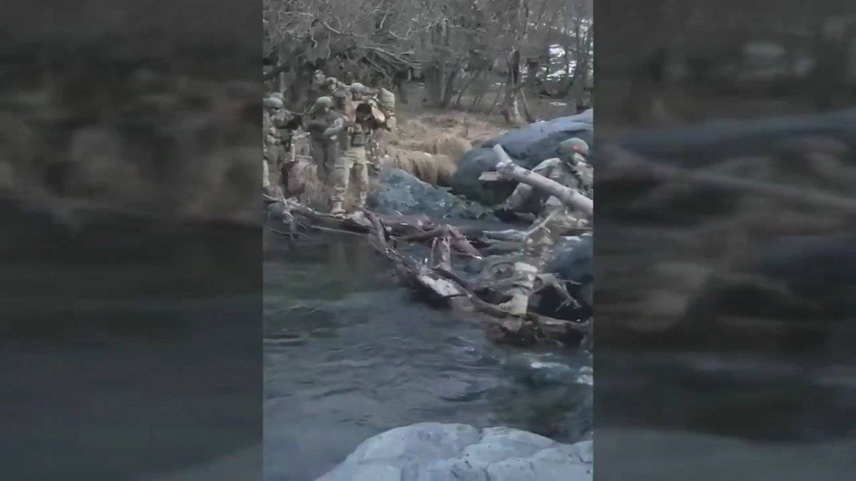 Hakurk'taki Mehmetçik, köpeğin nehri geçmesine yardımcı oldu