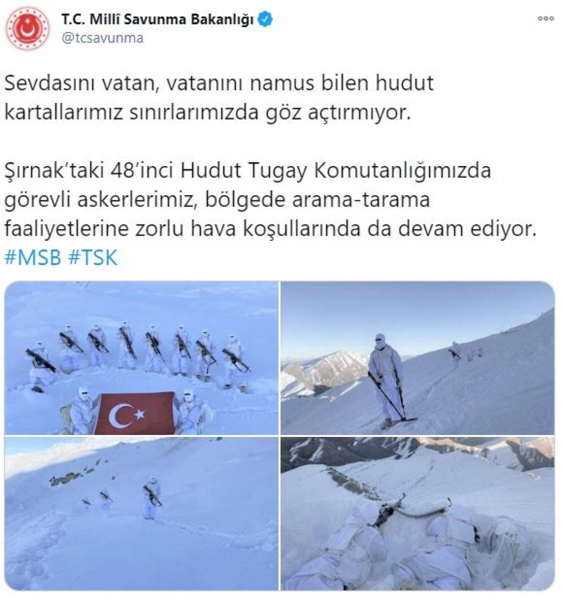 Mehmetçik'in bulunduğu üs bölgelerinde kar kalınlığı 1.5 metreyi geçti