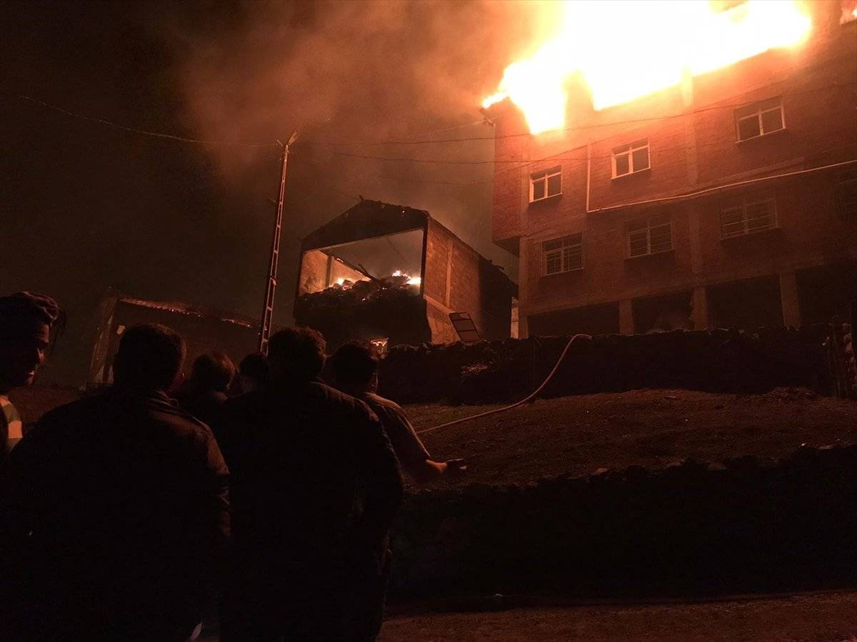 Trabzon'da yangınla yok olan mahallede hasar tespiti yapılıyor