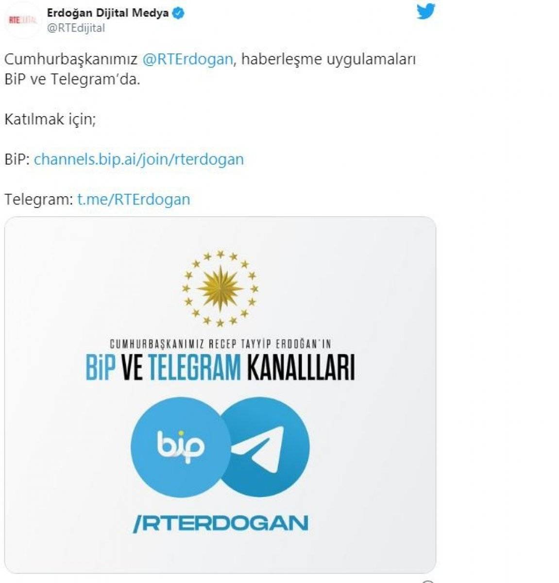 recep tayyip erdoğan telegram