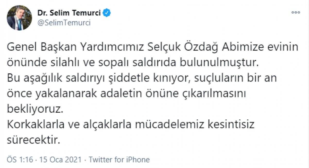 Gelecek Partisi Genel Başkan Yardımcısı Selçuk Özdağ'a saldırı