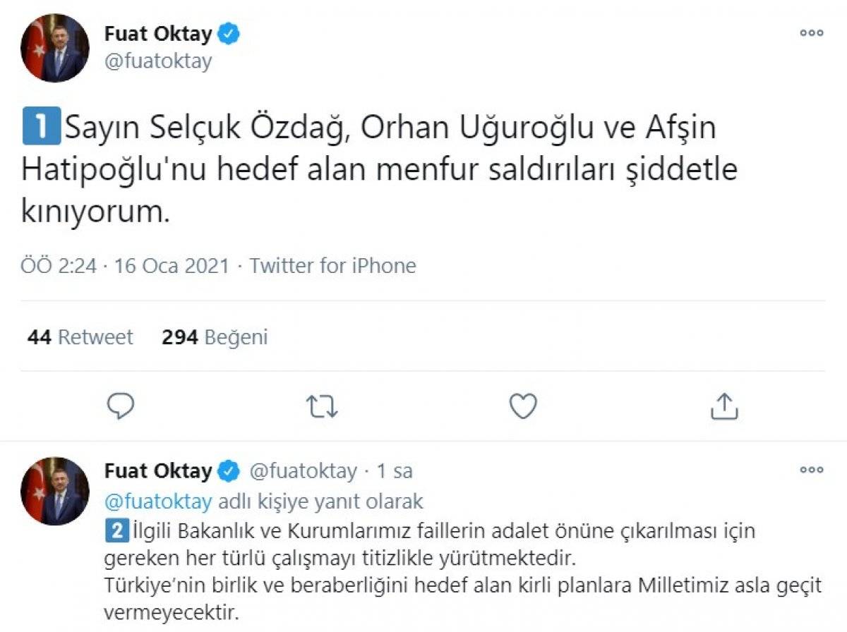 Fuat Oktay: Menfur saldırıları şiddetle kınıyorum
