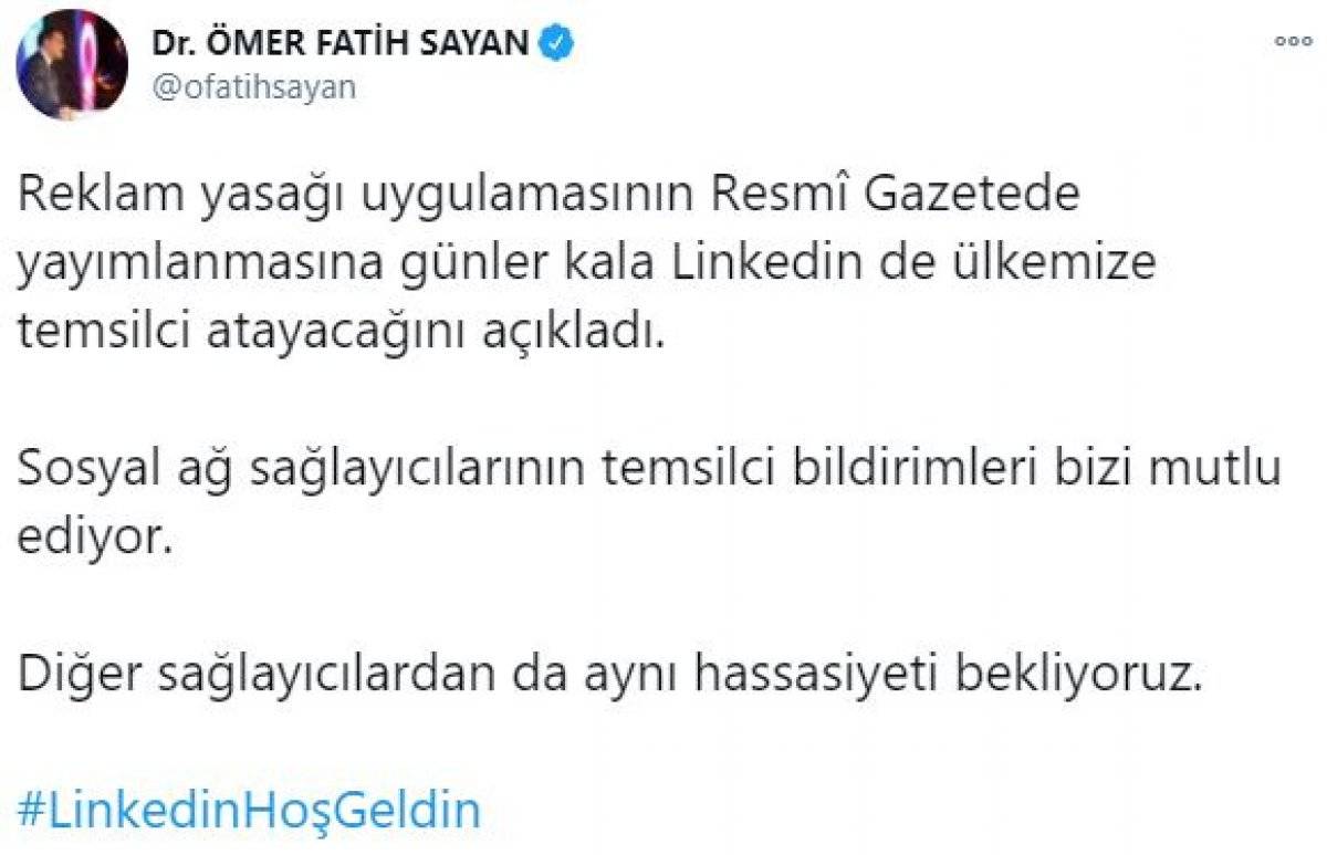 LinkedIn, Türkiye'ye temsilci atayacak