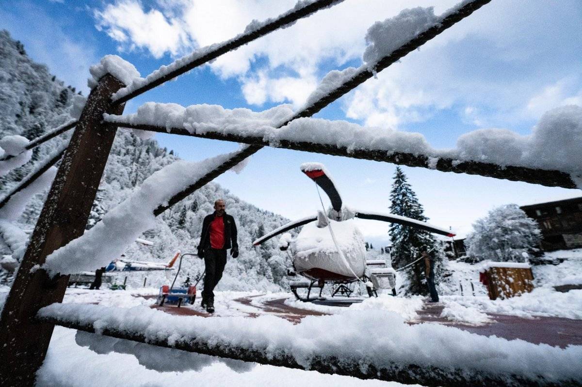 Rize Kaçkarlar'da heliski heyecanı başladı