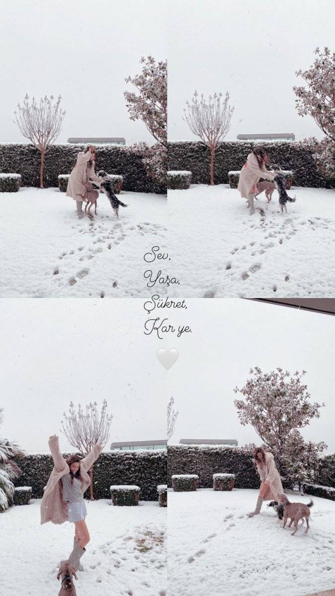 İstanbul’daki kar yağışı ünlü isimleri mutlu etti