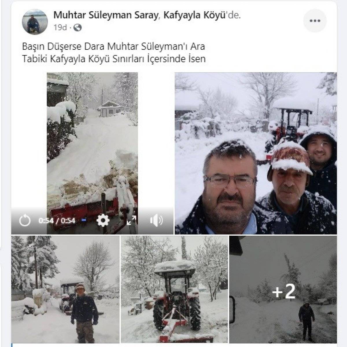 Düzceli muhtarın esprili yol açma paylaşımı
