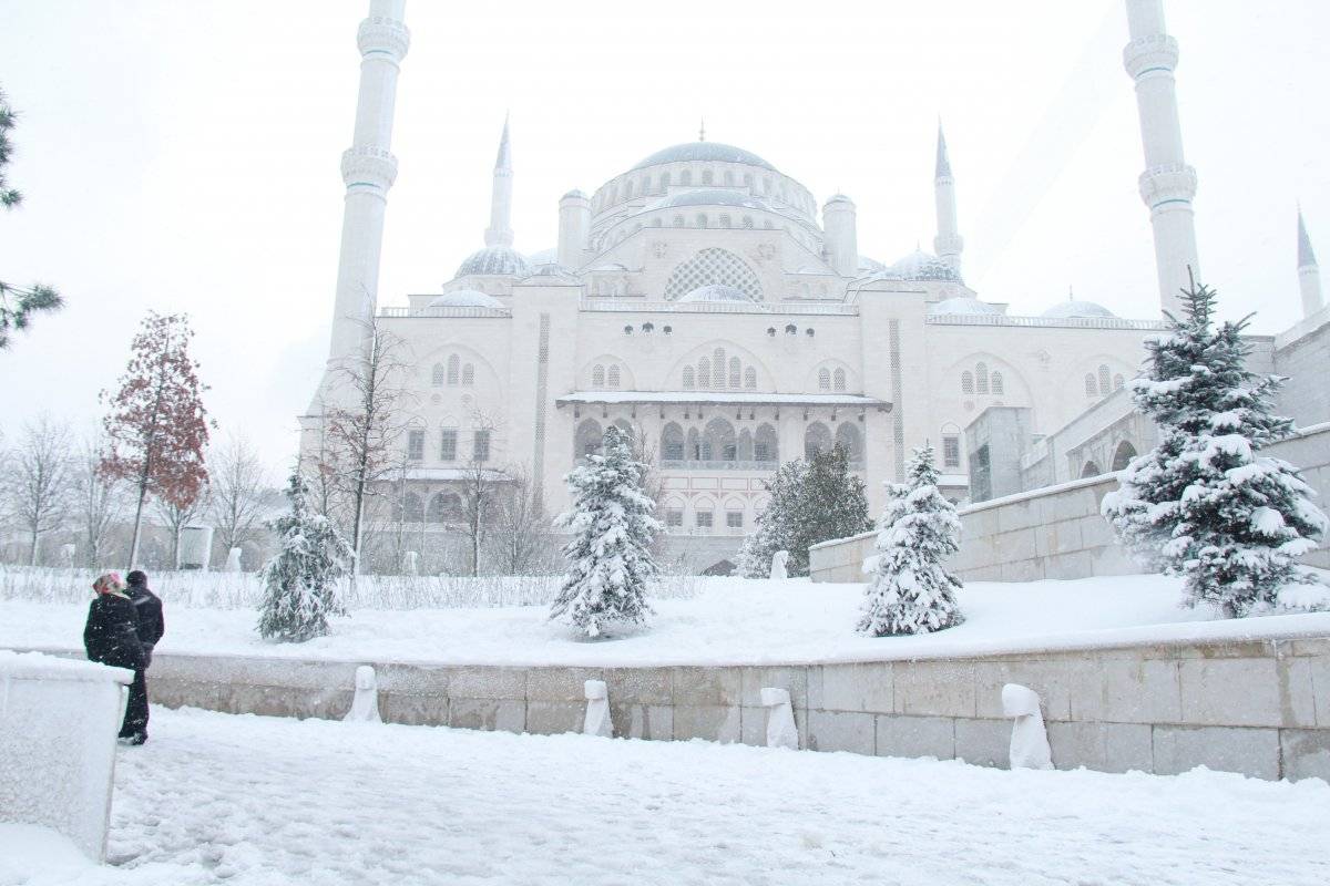 Çamlıca'dan kar manzaraları