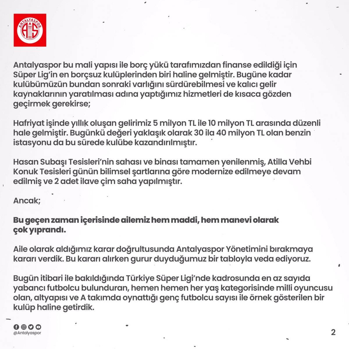 Ali Şafak Öztürk görevinden istifa etti