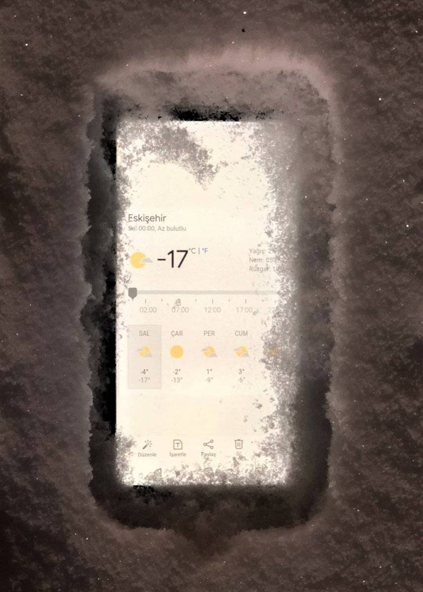 Eskişehir’de termometreler eksi 17’yi gördü