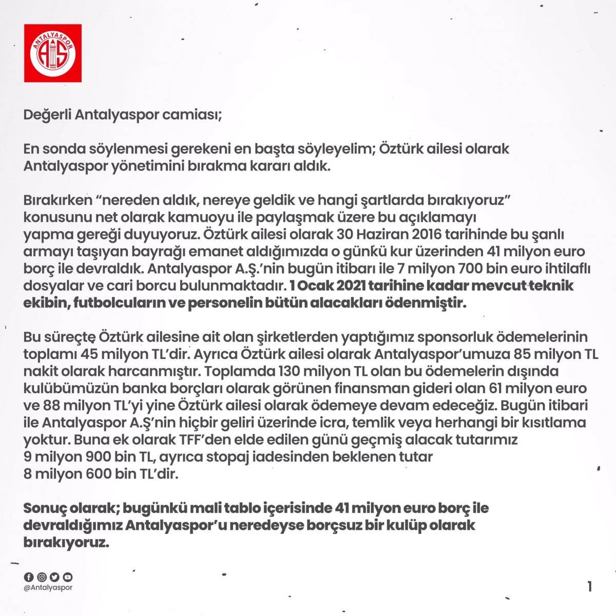 Ali Şafak Öztürk görevinden istifa etti