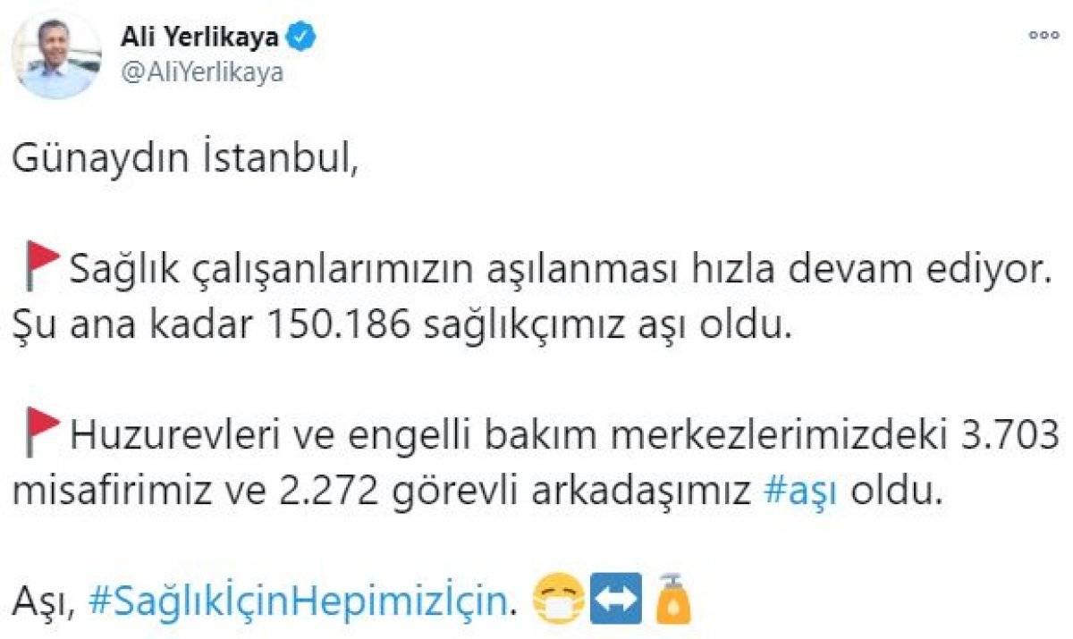 İstanbul'da 150 bin 186 sağlıkçı aşı oldu